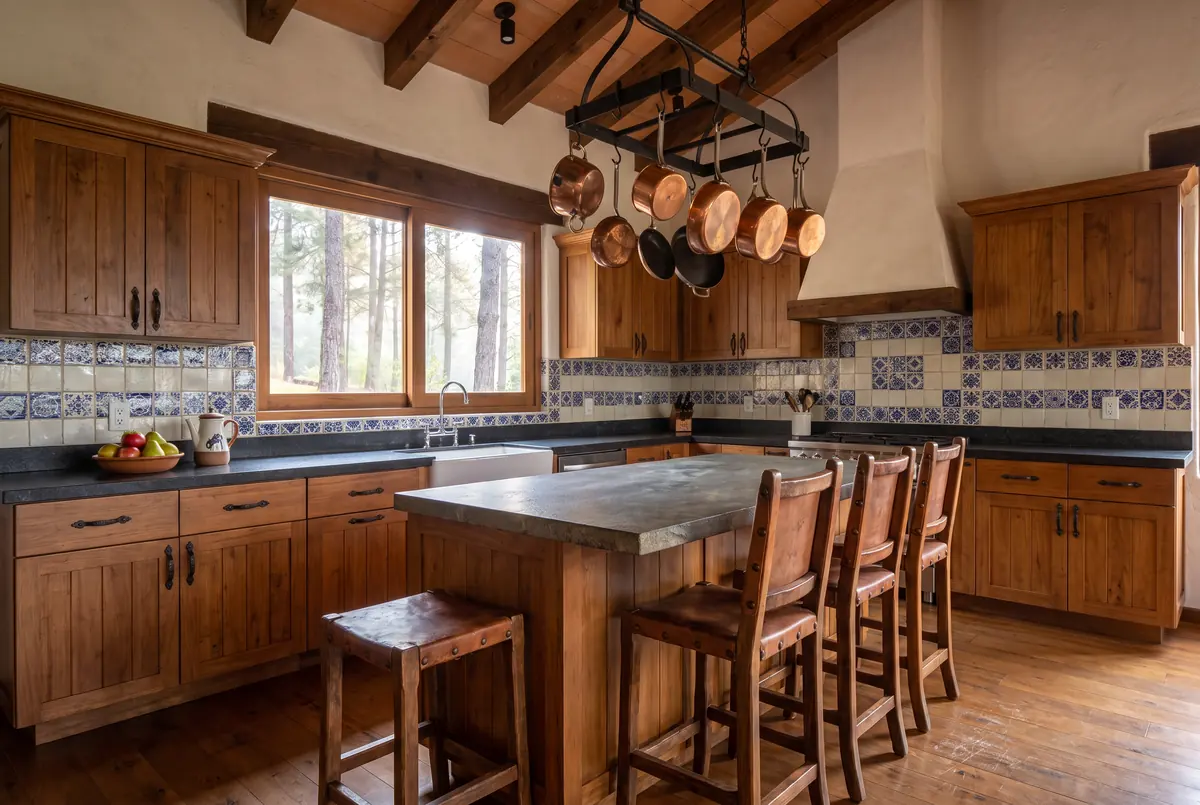Cocina equipada con azulejo de Talavera